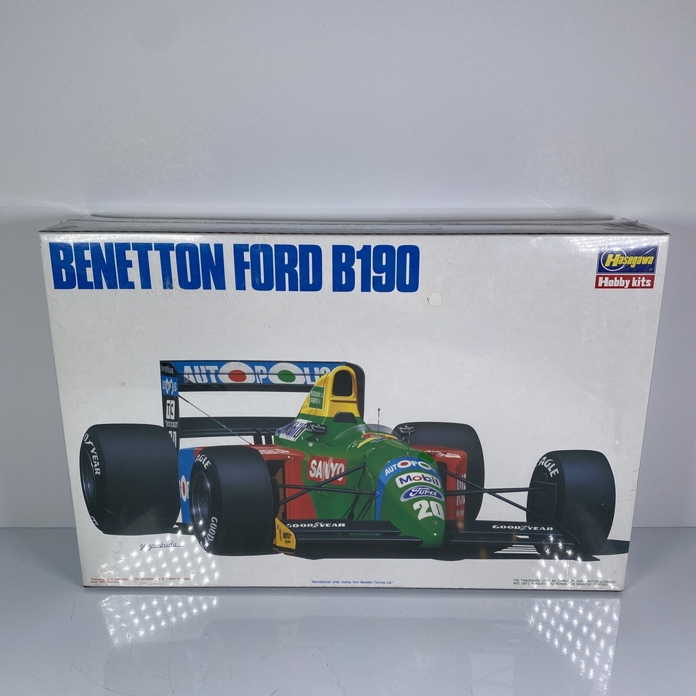 Hasegawa Benetton B190 Grand Prix Race Car 1:24 Scale Plastic Model Kit 23010